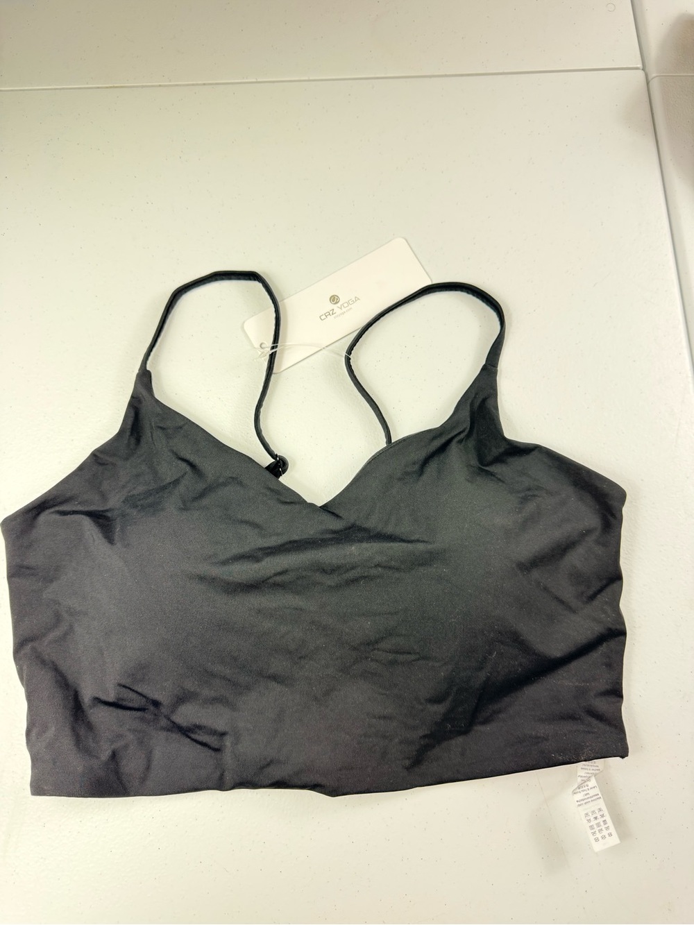 CRZ YOGA swim Black V-Neck top